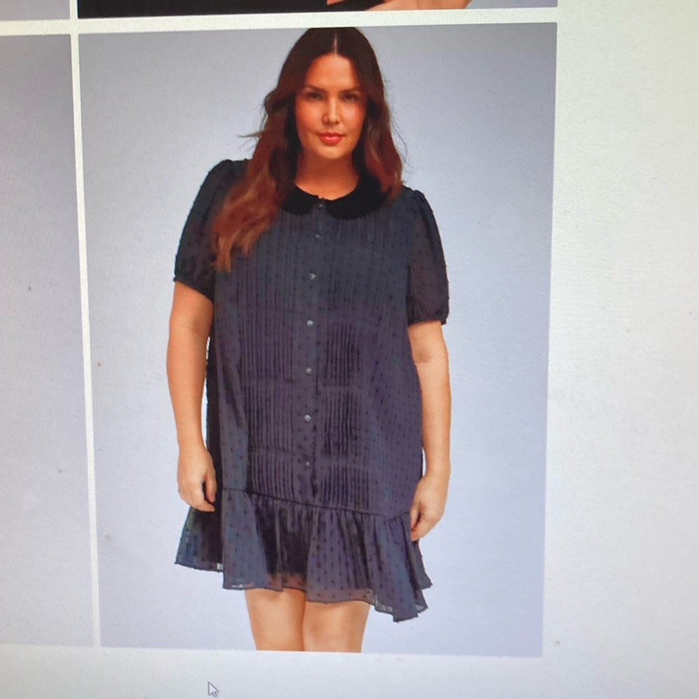 TORRID Belle Isle Velvet Collar Drop Down Waist Dress.  NWT 2X.